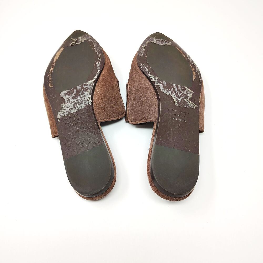Jenni Kayne Womens 8 38 Shoes Flats Pointed Toe Suede Mules Slip On Brown - Picture 7 of 9